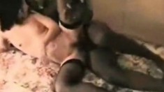 Black guy tearing tight pussy of sexy asian slut at home