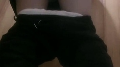 Cute amateur asian web cam girl playing with her toy