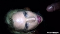 Amateur Blonde Blowjob handjob Huge Facial