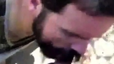 Bearded Daddy Gives Facial in the Woods