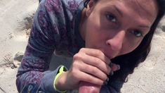 Mature brunette amateur giving a great POV blowjob