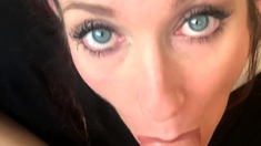 Wet and messy amateur blowjob and handjob