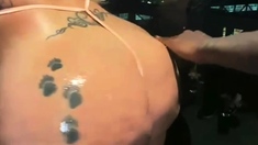 Hot blonde ass fucks her big dildo