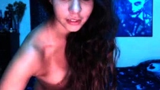 Small Titted Babe Toys Her Pussy On Webcam