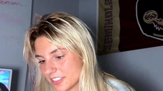 Blonde teen amateur teasing solo