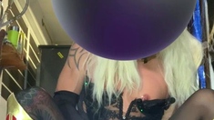 cute femboy with huge toy ine her ass