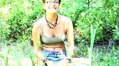 Amateur travesty outdoor solo