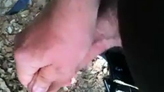 Bearded Man Masturbating Outdoors