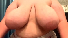 Great Big Boobs On Masturbating Redhead