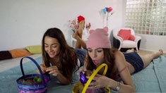 Easter bunny custome creampie surprise