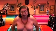 Crazy Grandmother In Webcam