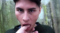 Gay latino teen bareback fucked by horny stud outdoor