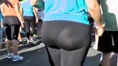 Massive Ass in see through leggings