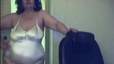 bbw granny in sexy satin body