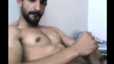 Turkish handsome hunk with big cock cumming