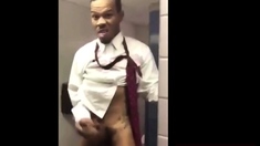 Biggest black cock cumshot toilet office